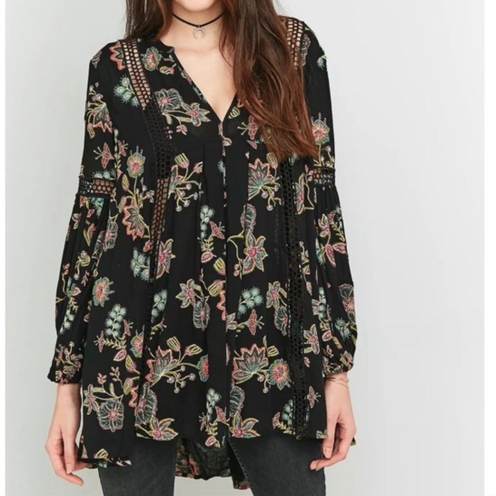 Free People ‘Just the Two of Us’ Floral Tunic Top Size Small